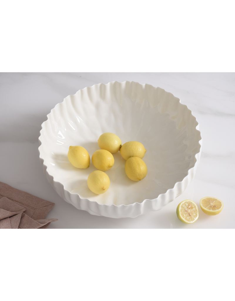 Pleated Extra Large Shallow Bowl