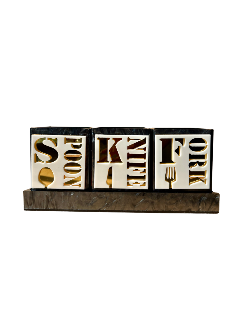 Black Acrylic Silverware Caddy Sets