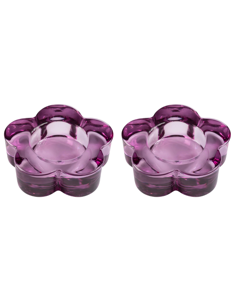 Glass Flower Tealight Holders