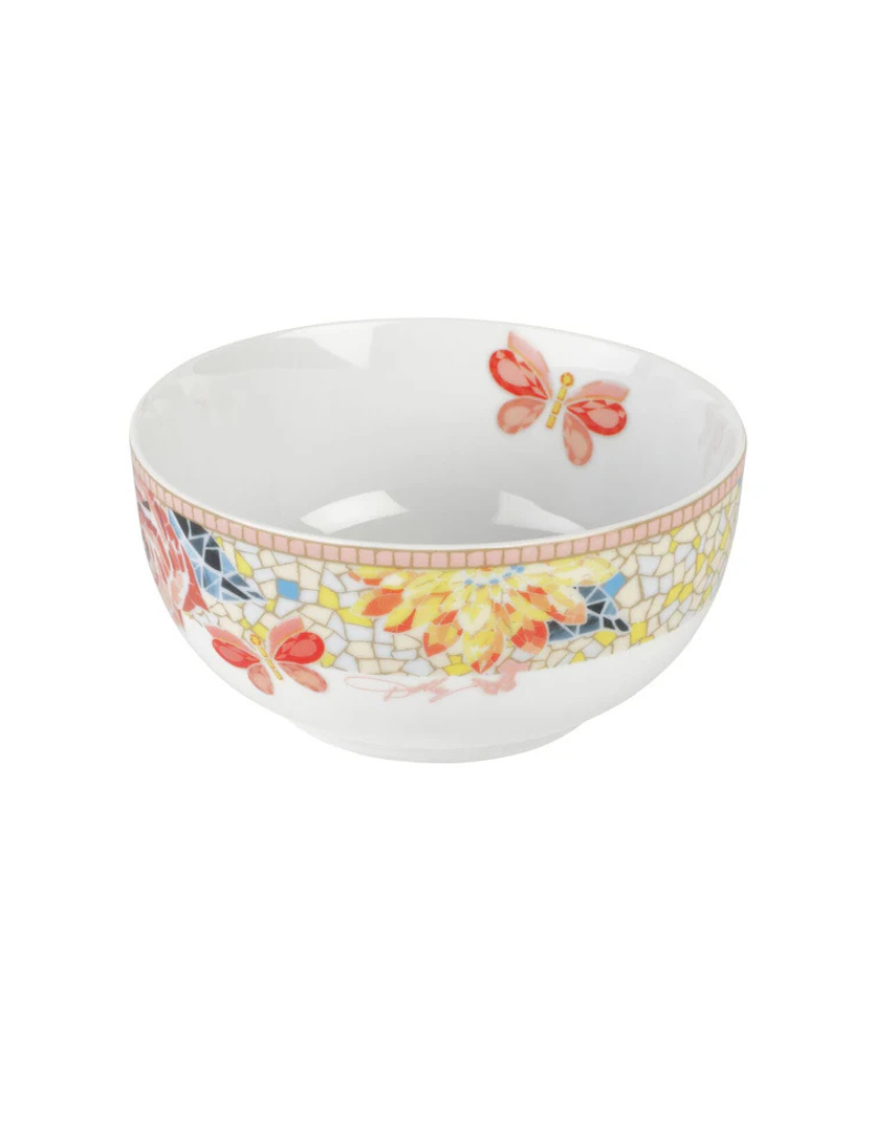 Dolly Parton Jeweled Mosaic Peach Butterfly 12pc Porcelain Dinnerware Set