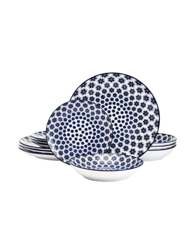 Blooming Delight 12pc Porcelain Dinnerware Set