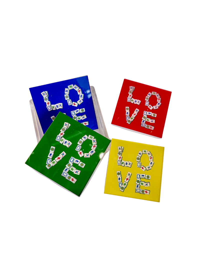 Acrylic Coaster Set - Mahjong Tiles "LOVE"