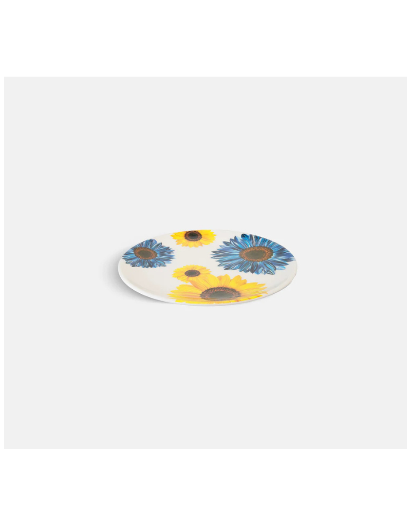 Elizabeth Sutton Collection: Blue Sunflower 12pc Melamine Dinnerware Set