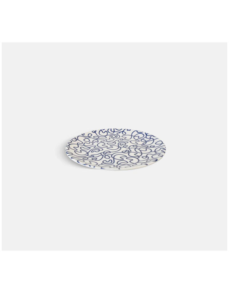 Elizabeth Sutton Collection:: Navy Squiggle 12pc Melamine Dinnerware Set