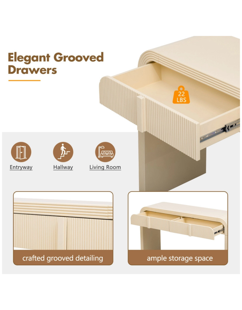 Apricot Cream Modern Console Table
