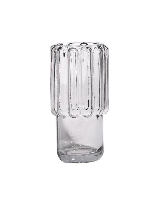 Grey Vase with Wide Stripes