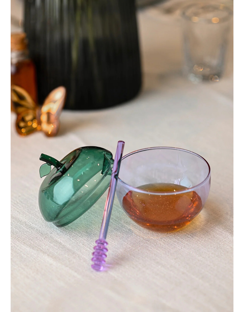 Large Glass Honey Dish