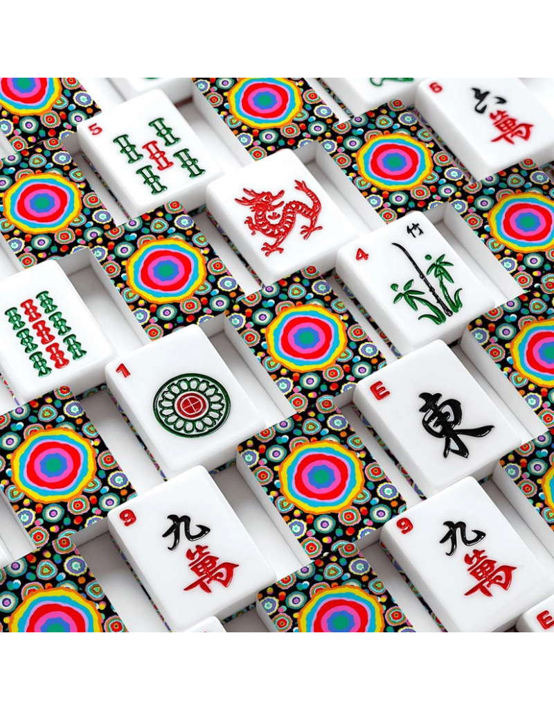 Acrylic Festive Paper Flowers American Mahjong Tiles + Case