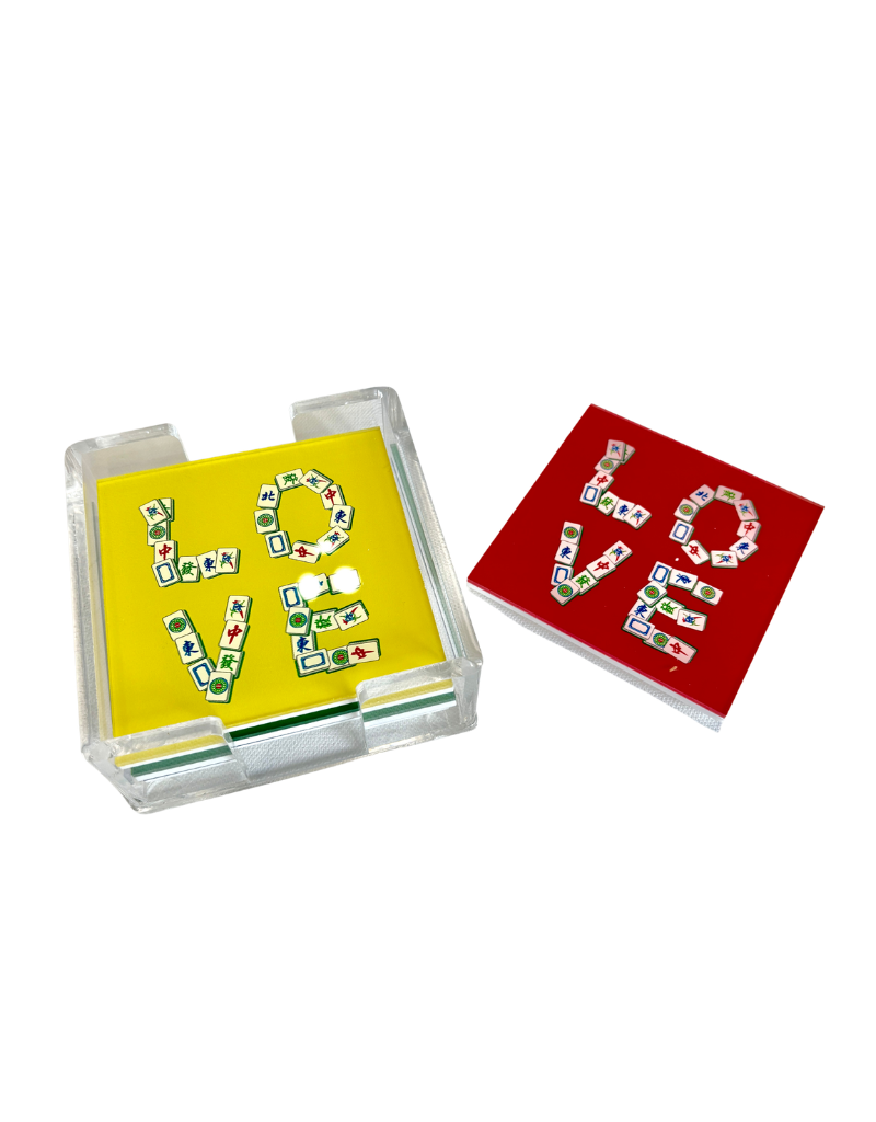 Acrylic Coaster Set - Mahjong Tiles "LOVE"