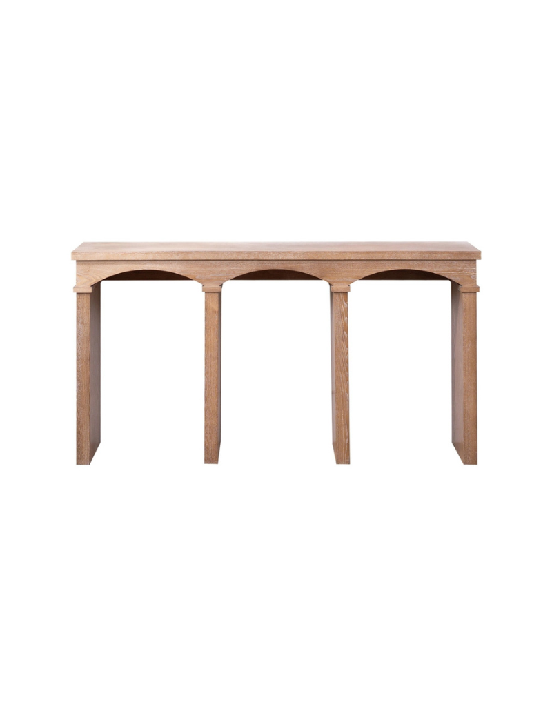 Natural Wood Rustic Archway Console Table