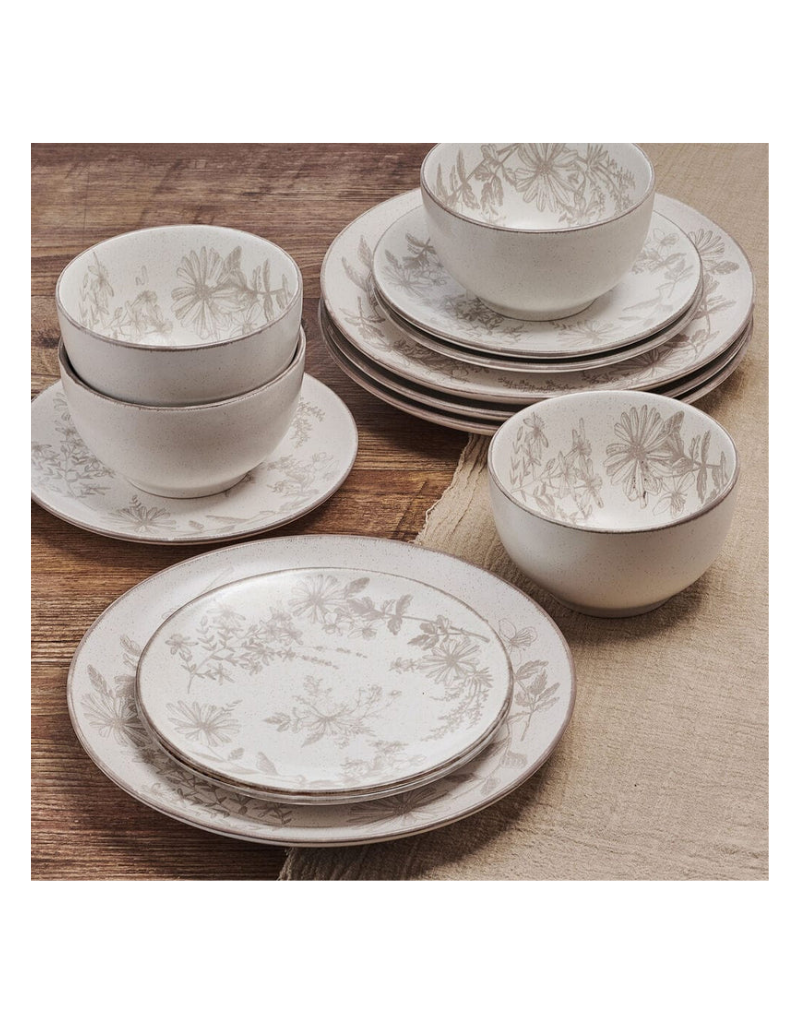 Enchanted Bloom 12pc Stoneware Dinnerware Set