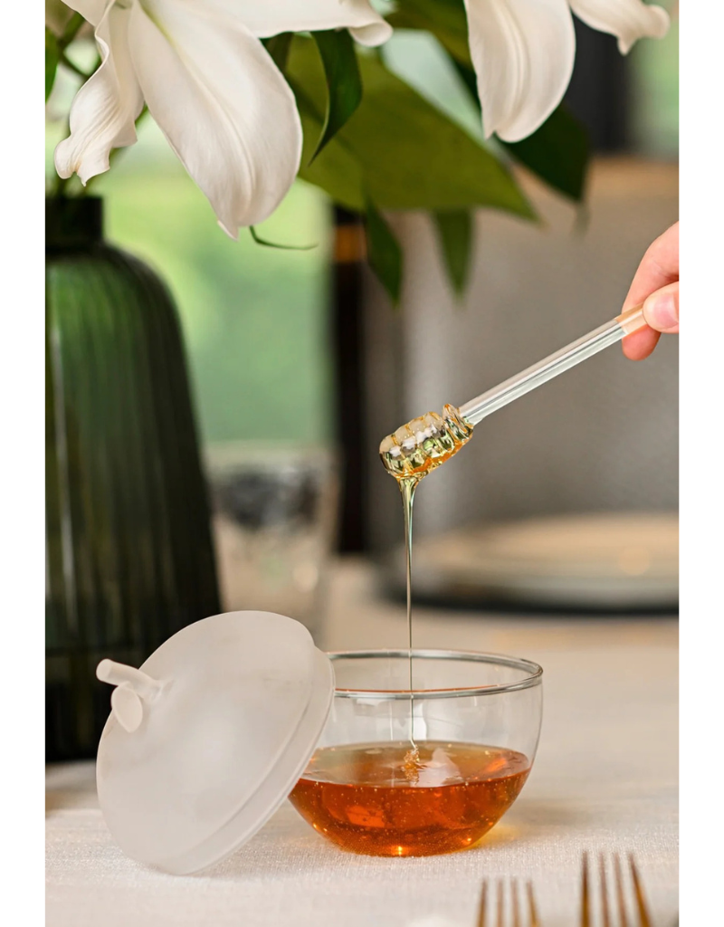 Large Glass Honey Dish