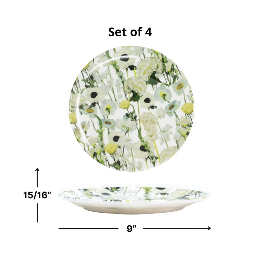 Elizabeth Sutton Collection: Cream Floral Garden Salad Plate Set