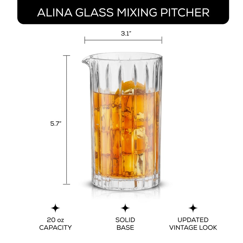 Alina Ribbed Cocktail Mixing Glass Pitcher