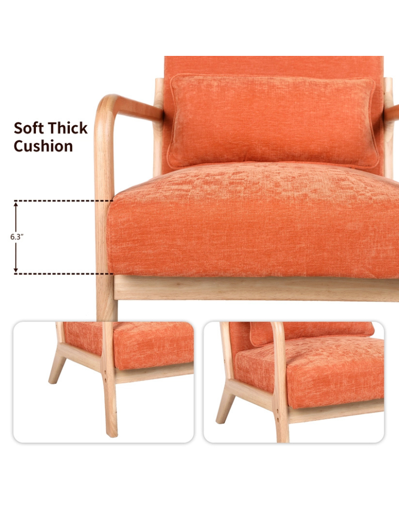 Lounge Accent Chair Solid Wood Frame