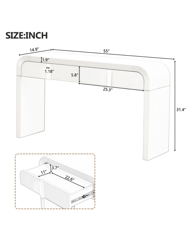 Apricot Cream Modern Console Table