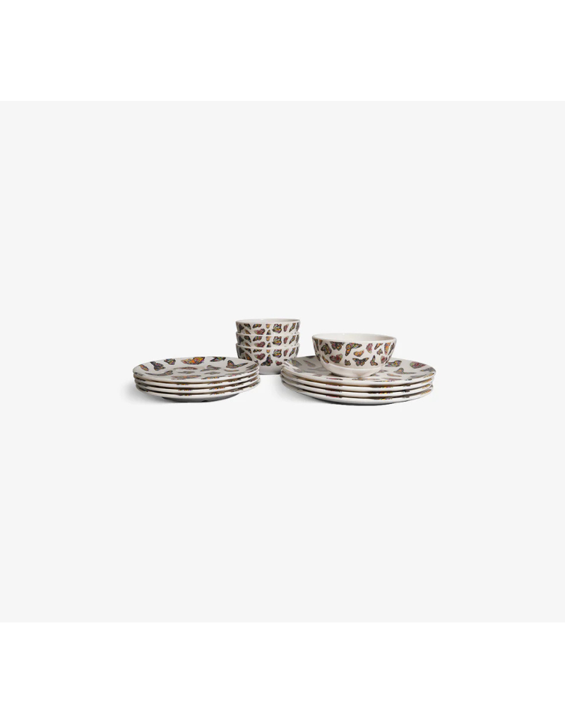Elizabeth Sutton Collection: Butterflies 12pc Melamine Dinnerware Set