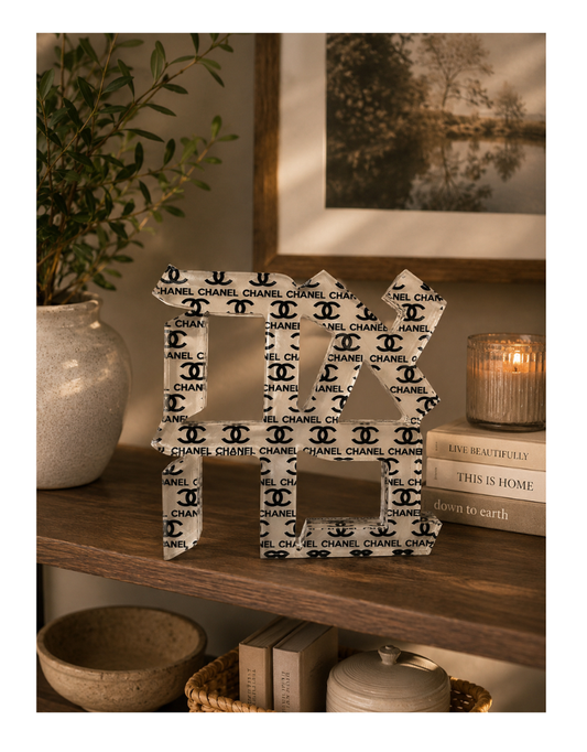 Acrylic Chanel Hebrew Ahava Sculpture