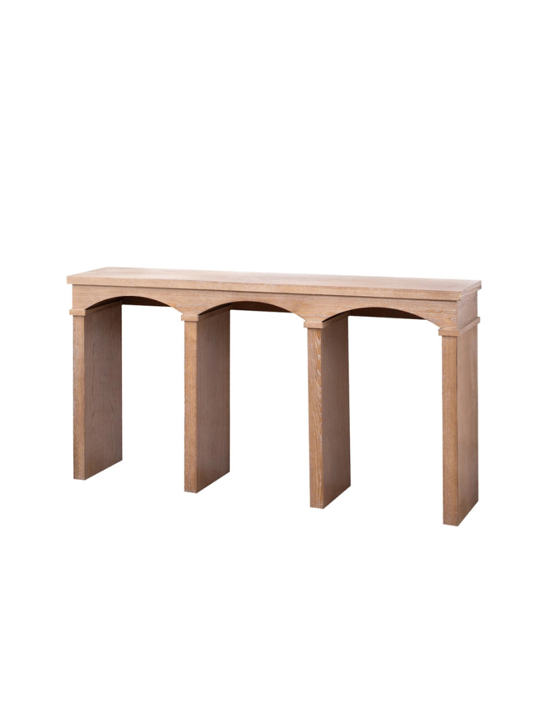 Natural Wood Rustic Archway Console Table