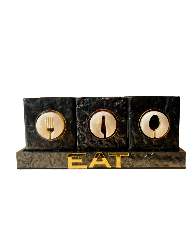 Black Acrylic Silverware Caddy Sets