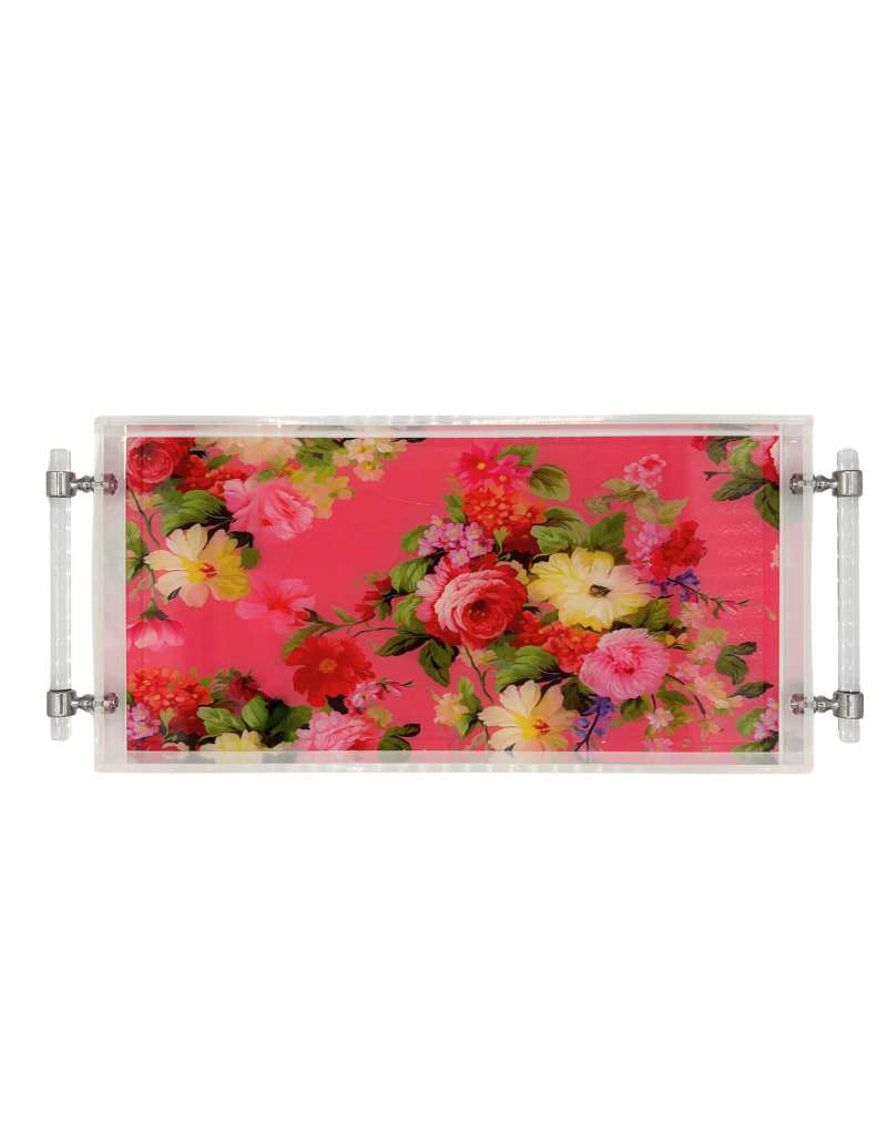 8x16 Tray with Handles - Fuchsia Bloom