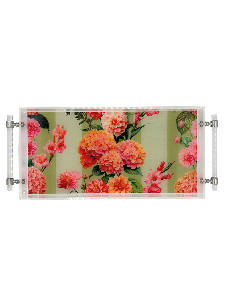 8x16 Acrylic Tray with Handles - Secret Garden