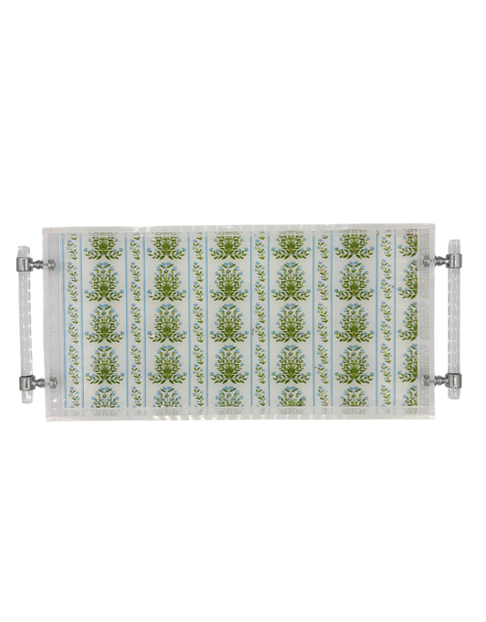 8x16 Acrylic Tray with Handles - French Garden