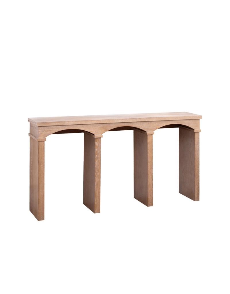 Natural Wood Rustic Archway Console Table