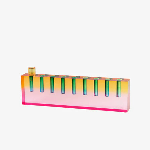 Acrylic Oil Menorah Multicolor