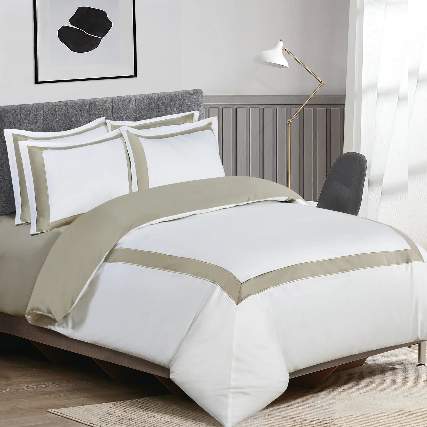 CORSICA Hotel Collection - White/Light Taupe
