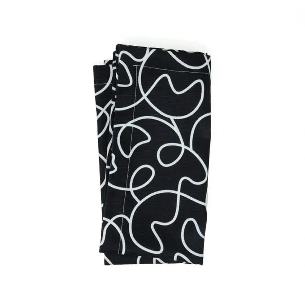 Elizabeth Sutton Collection: Black & White Squiggly Faux Linen Napkin Set