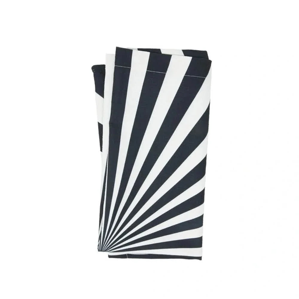 Elizabeth Sutton Collection: Black & White Starburst Faux Linen Napkin Set