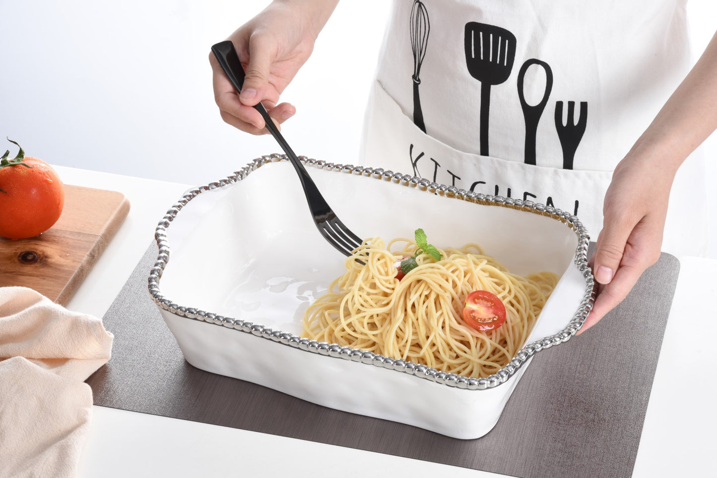 Rectangular Silver Edged Baking Dish