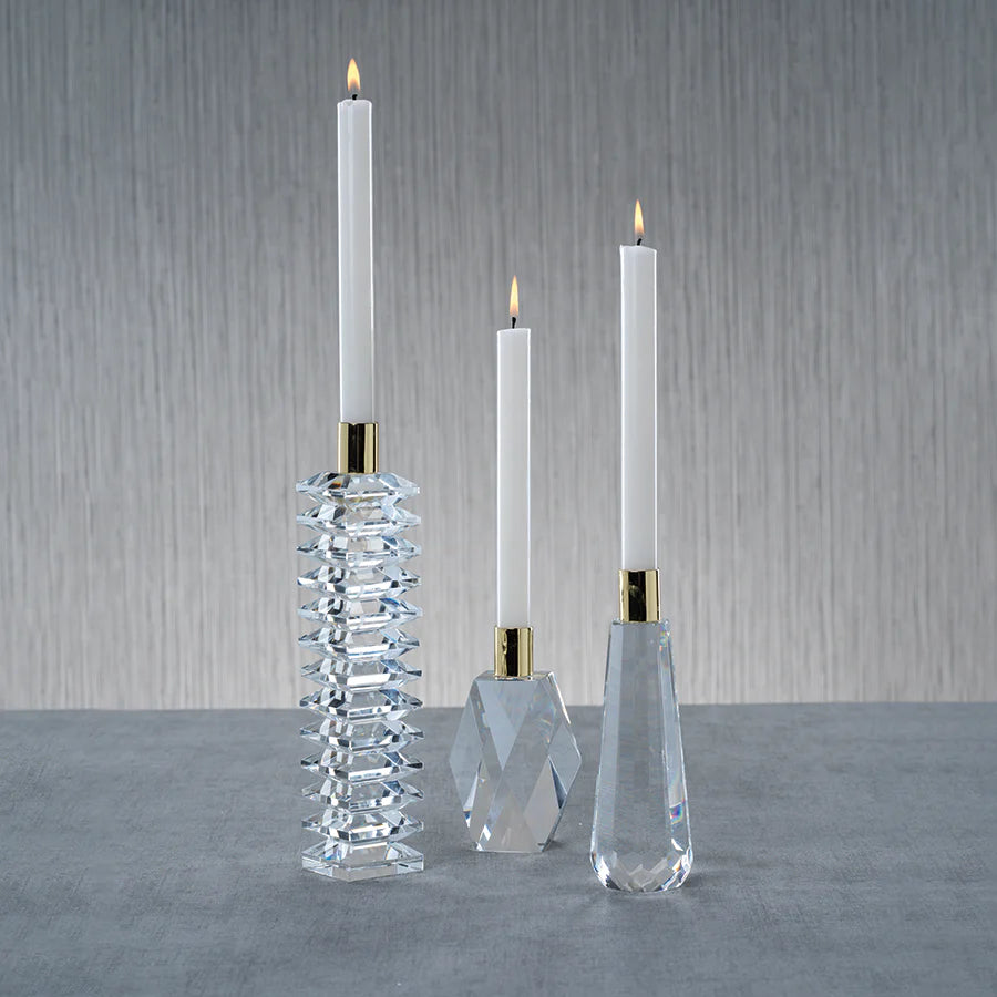 Florence Crystal Candle Holders - Stacked