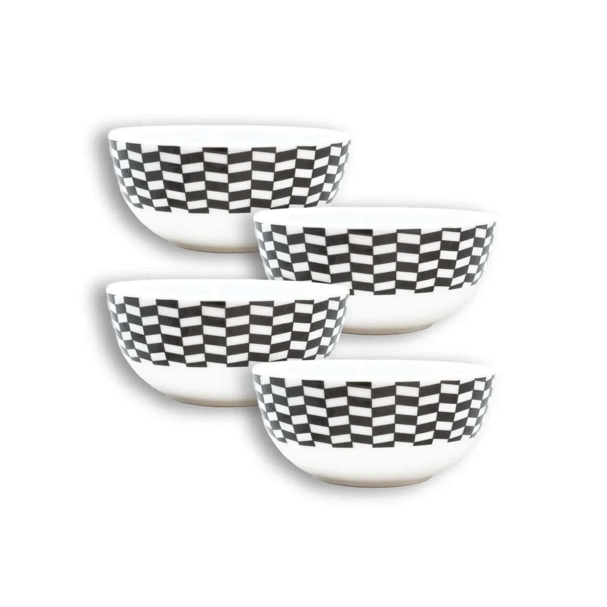 Elizabeth Sutton Collection: Black & White Chevron Melamine Bowl Set