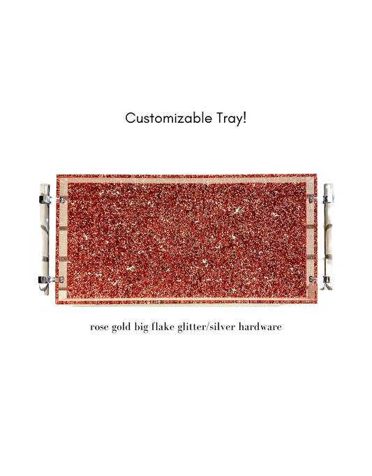 Solids/Glitters Custom 8x16 Acrylic Handled Tray - Choose Your Design!