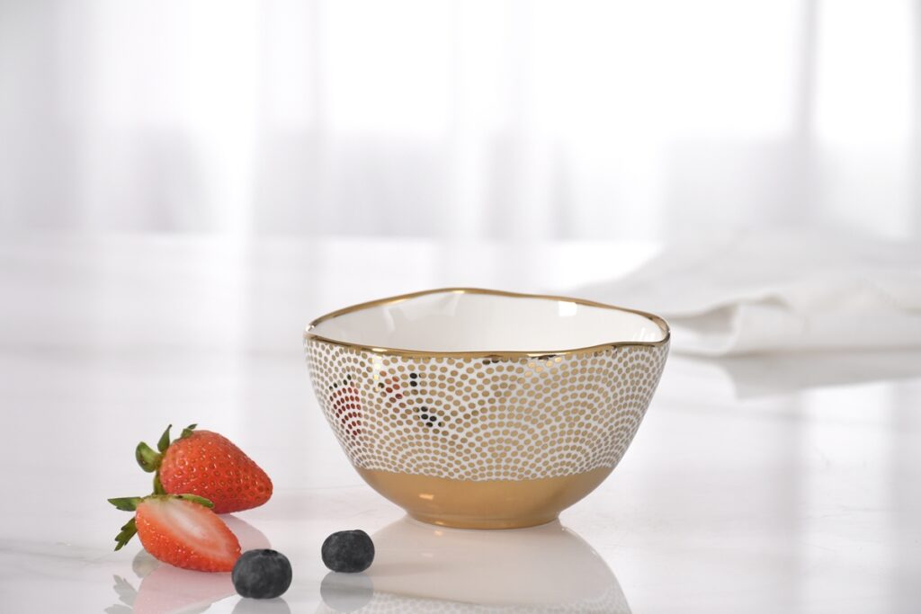 White & Gold Snack Bowl