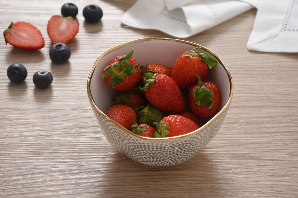 White & Gold Snack Bowl