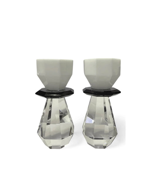 Set of 2 Modern Cut Candle/Tealight Holder