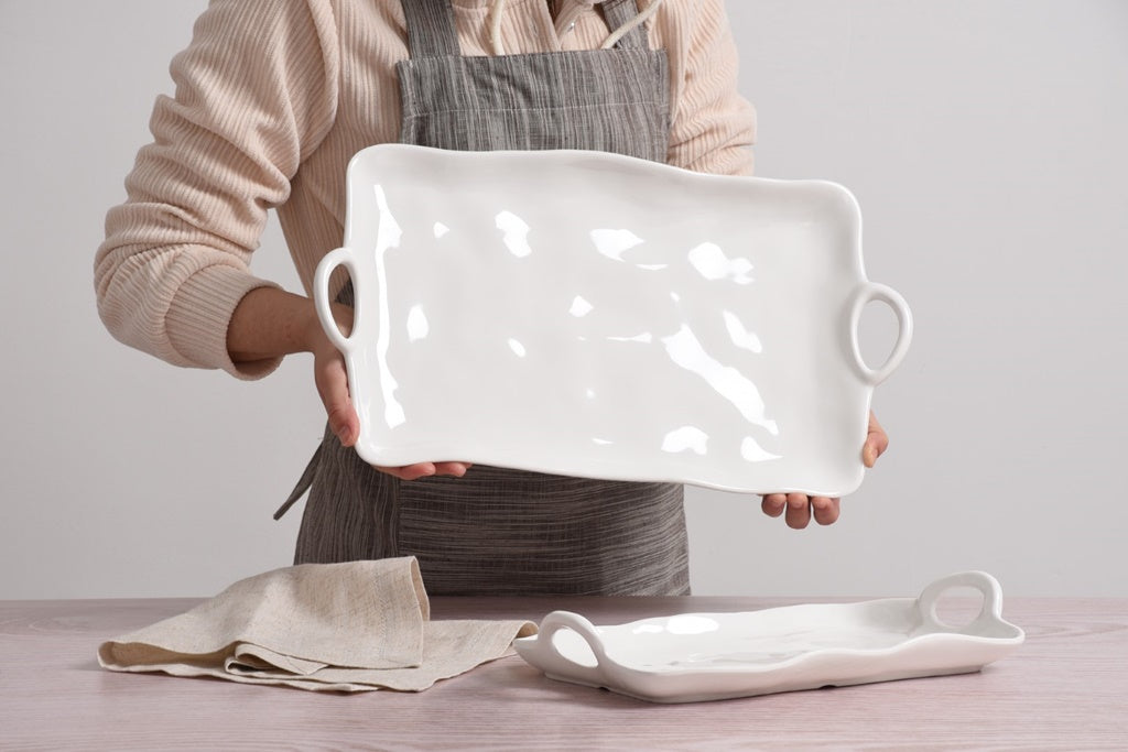 Large Melamine Platter with Handles