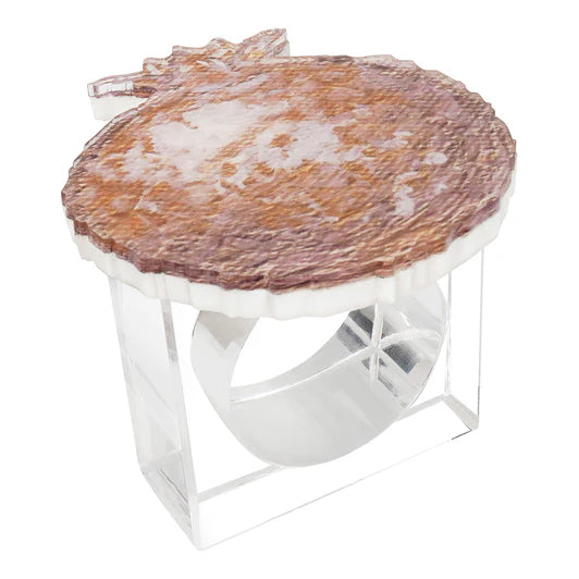 Lucite Yom Tov Napkin Ring Set