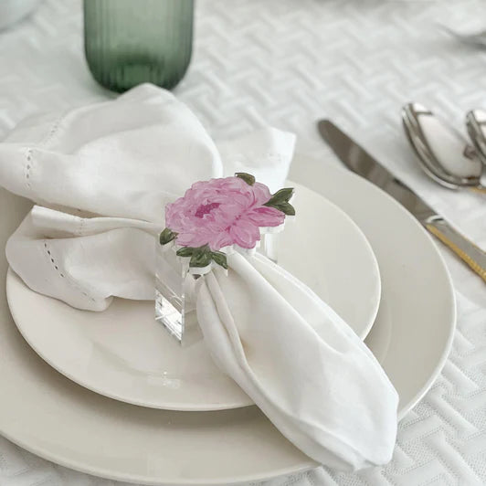 Lucite Yom Tov Napkin Ring Set