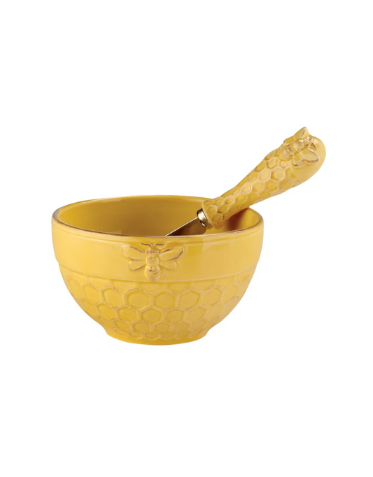 Bee Honeycomb Bowl & Spreader Set
