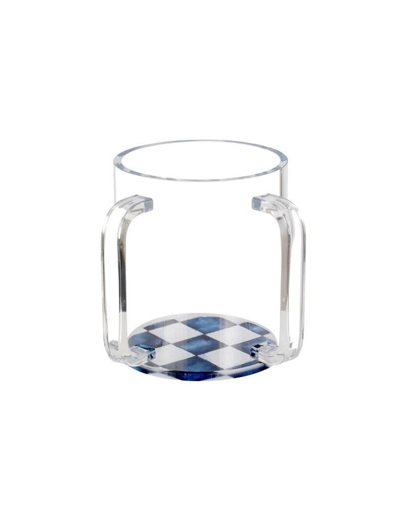 Lucite Washing Cup Black Checkered Base