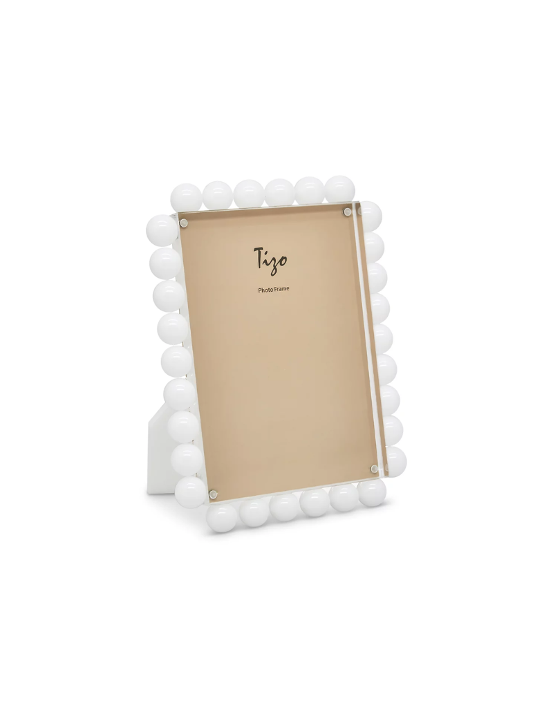 White Lucite Bubble Frame (Options)