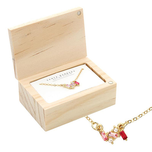 Fleur Jewelry Crystal Necklace // Blush-Love