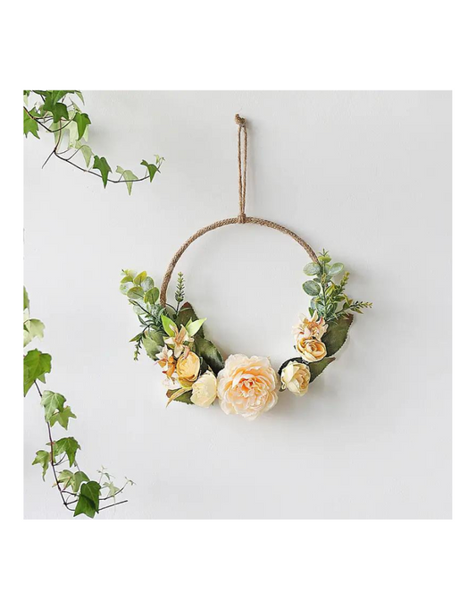 Peach Rose Wreath