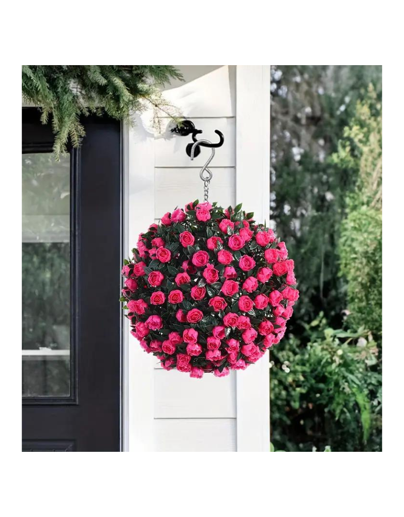 Pink Rose Topiary Ball
