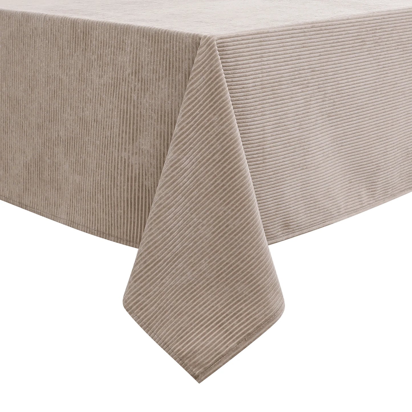 Velvet Ribbed Taupe Tablecloth #1423
