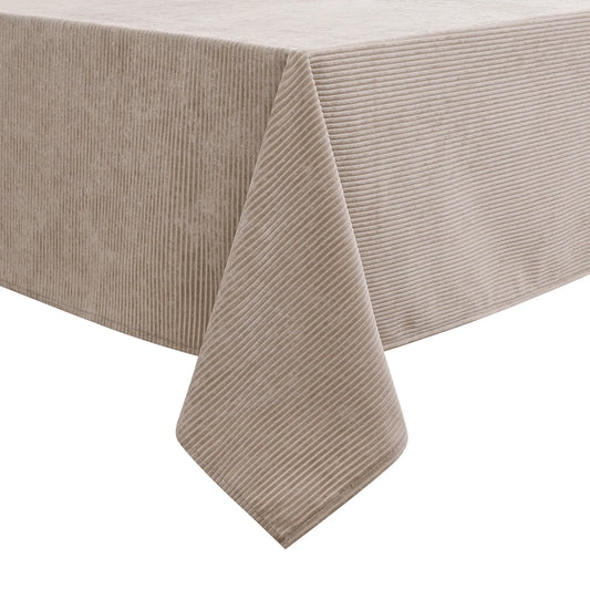 Velvet Ribbed Taupe Tablecloth #1423